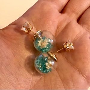 Crystal ball stud earrings